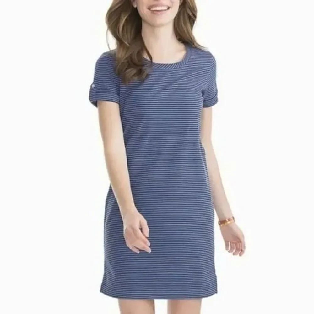 Southern Tide Blue Abigail Striped Short Sleeve T-Shirt Dress Size XS